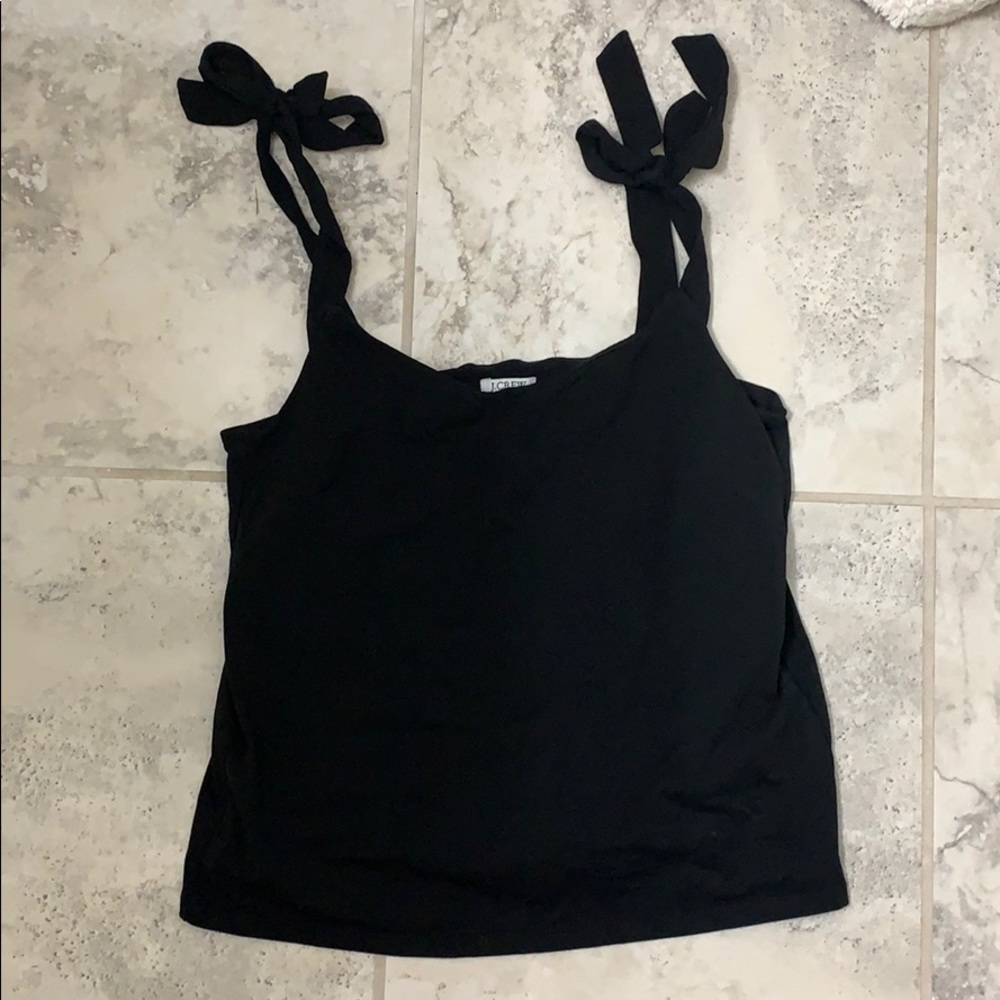Black Tie Strap Tank Top